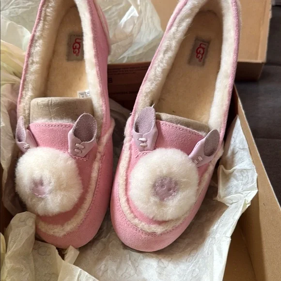 UGG Pink and White Cozy Bunny Slippers - Picture 2 of 4